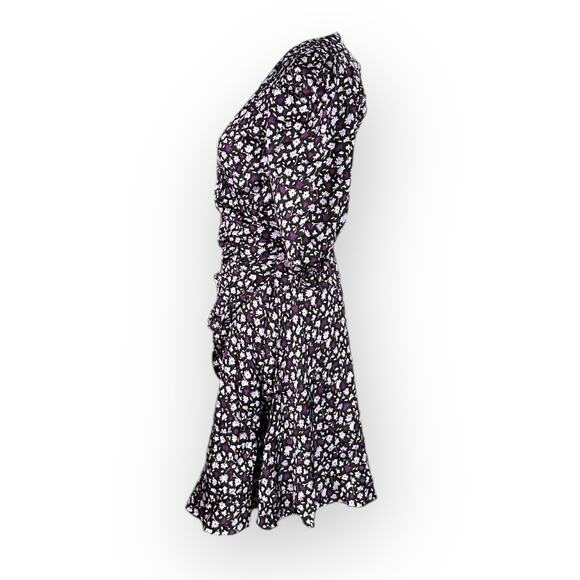 Chinti & Parker Gabriel Floral Mini Dress Women's 2 Black Purple Floral RTR - Picture 4 of 14